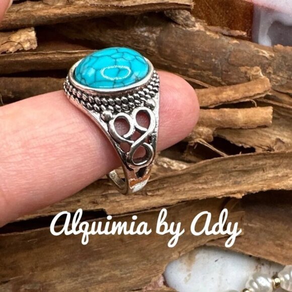 silver jewelry  ring big Turquoise - Picture 2 of 3